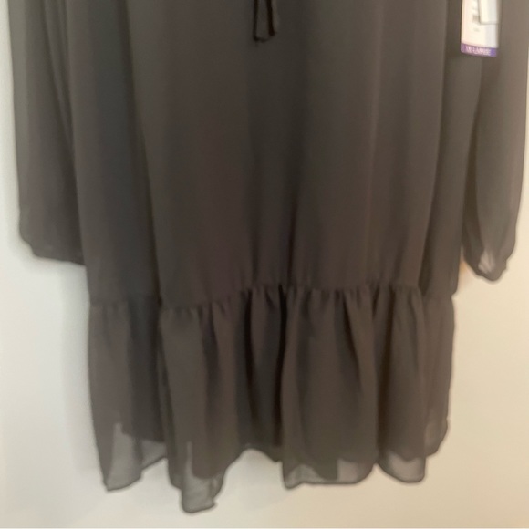 DRAPER JAMES Puff Sleeve Pleated Chiffon Dress SZ/XXL Black color. - Picture 4 of 15